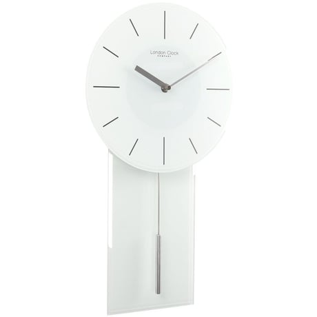 ロンドンクロック◆LONDON CLOCK 2144◆白いガラスの振り子壁時計◆London Clock Company