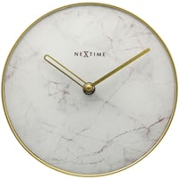 NEXTIME◆NEXT 5222WI◆テーブルマーブル置き時計◆21 x 23cm◆白い大理石