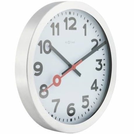 NEXTIME◆NEXT 3998ar◆"STATION"ステーション 壁掛け時計(白)◆19 cm◆サイレントクォーツ