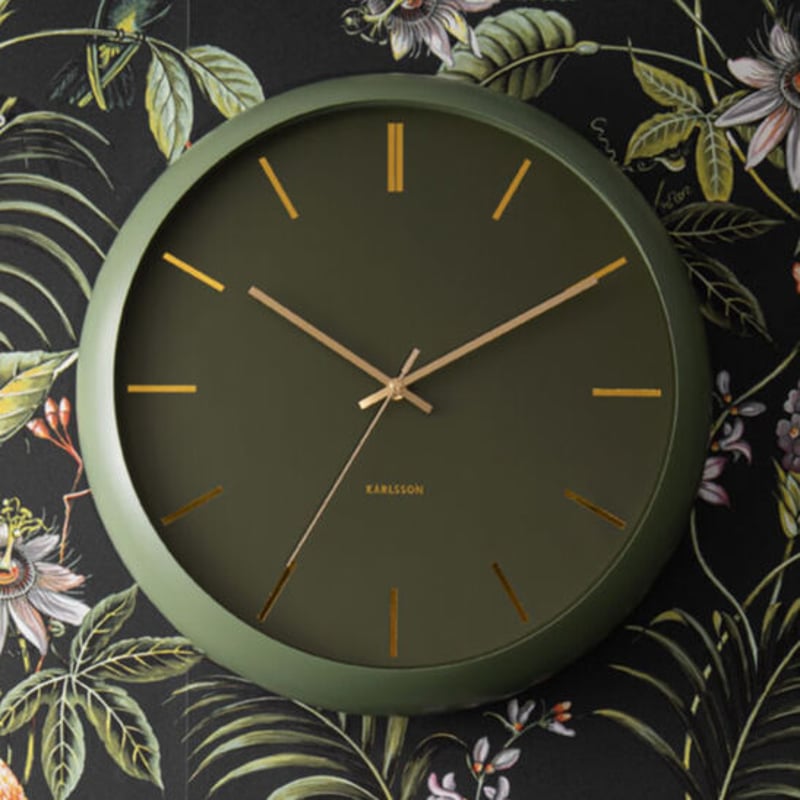 カールソン◇KARLSSON KA5840GR◇デザイン掛け時計(40cm)◇モス