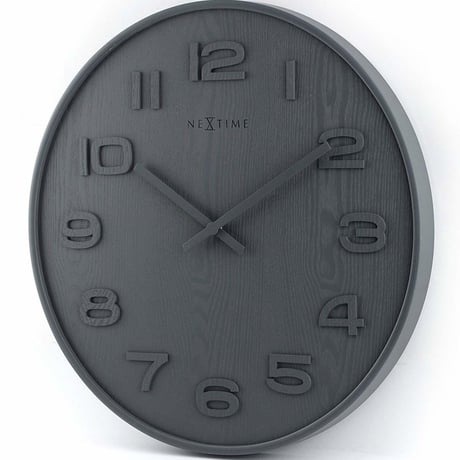 NEXTIME◆NEXT  3096GS◆ウッドウッドミディアム壁掛け時計(グレー)◆ø  35cm x 3 cm◆WOOD WOOD MEDIUM