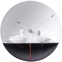 ハオシ◆HAOSHI◆4710405401185◆オシドリのデザイン時計◆掛け時計◆ Ø24xD13cm