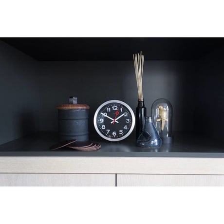 NEXTIME◆NEXT 3998ARZW◆"STATION"ステーション 壁掛け時計(黒)◆19 cm◆サイレントクォーツ