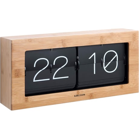カールソン◆KARLSSON ‎KA5642WD◆フリップ時計 パタパタ時計(ウッド)◆Boxed Flip Clock