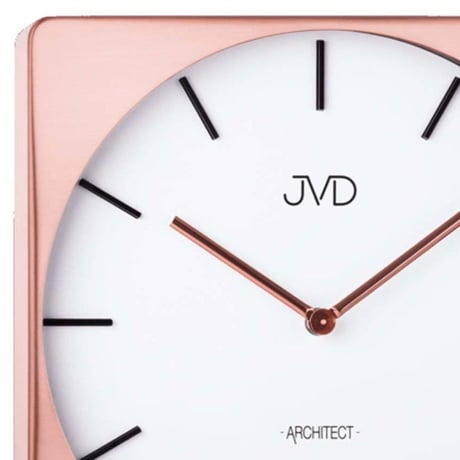 JVD◆JVD HC10.3◆モダンデザインクロック壁掛け時計◆ローズゴールド◆チェコ共和国、東欧時計