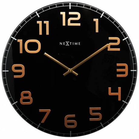 NEXTIME◆NEXT  3105BC◆クラッシィラージ壁掛け時計(黒)◆ø50 cm x 3,5 cm◆Classy Large