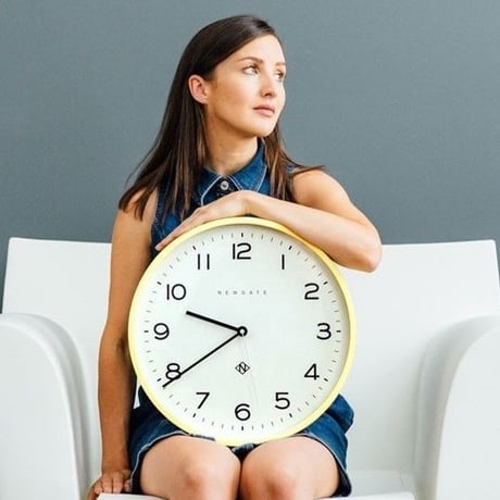 ニューゲート◆NUMTHR129CHY ◆ナンバースリーエコークロック  大型掛け時計 (イエロー37㎝)◆Number Three Echo Clock