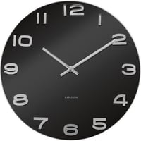 カールソン◆KARLSSON  KA4401◆ガラス 掛け時計(黒)◆Vintage Round Glass Clock