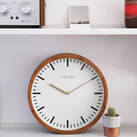 ロンドンクロック◆LONDON CLOCK 01235◆ウォールナット仕上げ木製ケース壁掛け時計◆クォーツムーブメント