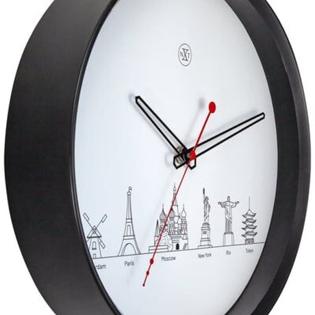 NEXTIME◆NEXT 7350◆ネクスタイム ワールドツアー掛け時計◆Ø30cm◆WORLDTOUR