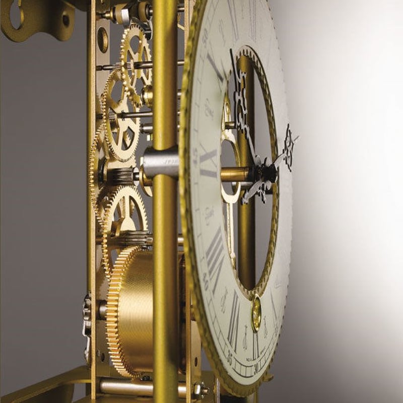 Hermle 置時計 振り子 ヘルムレ スケルトン 手巻き 鍵巻き ドイツ製 ヘルムレ◇HERMLE 23004-000711◇ドイツ製手巻きムーブメンント