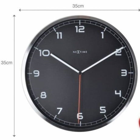 NEXTIME◆NEXT 3080zw◆「Company Arabic」壁掛け時計(黒)◆35 cm◆サイレントクォーツ