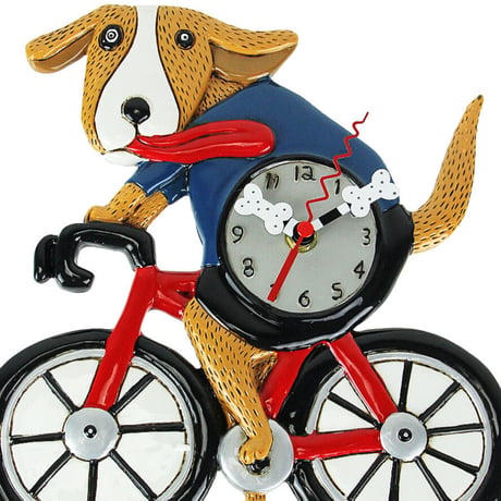 アレン デザイン スタジオ◆P2025◆自転車を乗る犬掛け時計◆ALLEN DESIGN  STUDIO