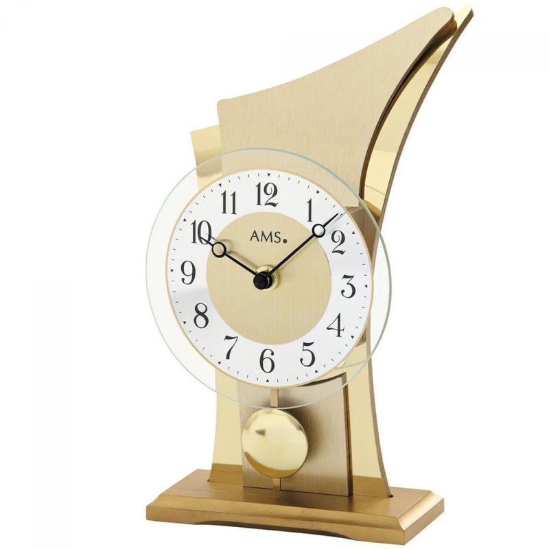 アームス ◇AMS 1137◇振り子式置き時計 (ゴールド)◇クォーツ