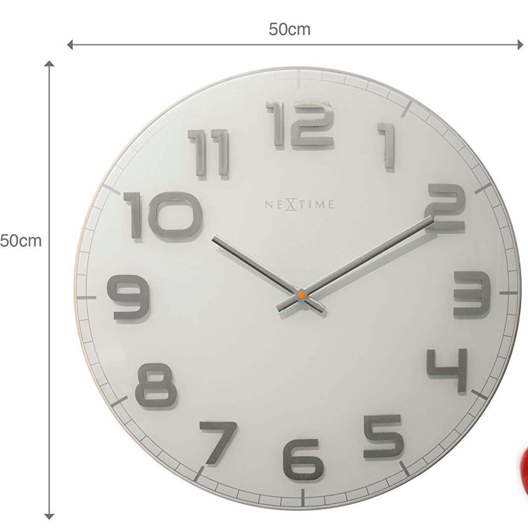 NEXTIME◇NEXT 3105WI◇クラッシィラージ壁掛け時計(白)◇ø50 cm