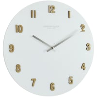 ロンドンクロック◆LONDON CLOCK 01223◆木製の数字の壁掛け時計◆白◆クォーツムーブメント