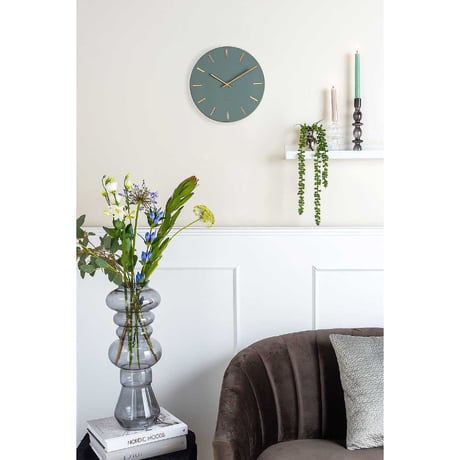 カールソン◆KARLSSON KA5821DG◆シンプルウォールクロック(ジャングルグリーン)◆30cm◆Charm Wall Clock