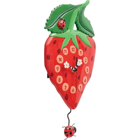 アレン デザイン スタジオ◆6018048◆Berry Sweet Strawberry 振り子壁掛け時計◆ALLEN DESIGN  STUDIO