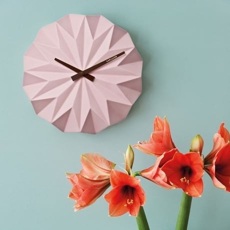 カールソン◆KARLSSON KA5531PI◆折り紙ウォーロック(ピンク)◆Origami Wall Clock