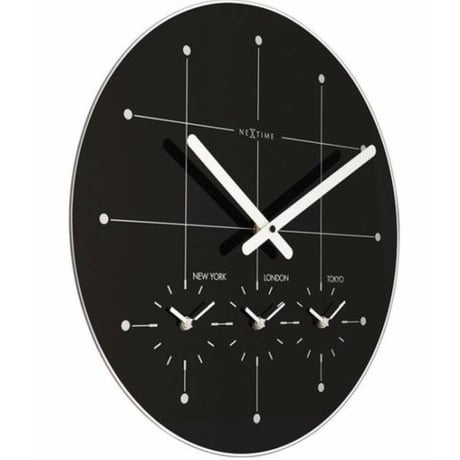NEXTIME◆NEXT 214ZW◆「ビッグシティ」ワールドタイム 壁掛け時計◆ニューヨーク、ロンドン、東京