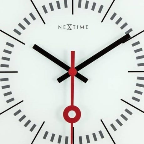 NEXTIME◆NEXT 8636WI◆Stazione・壁掛け時計(ホワイト)◆35 x 35 x 3.3cm◆エヴァルト・ウィンケルバウアー