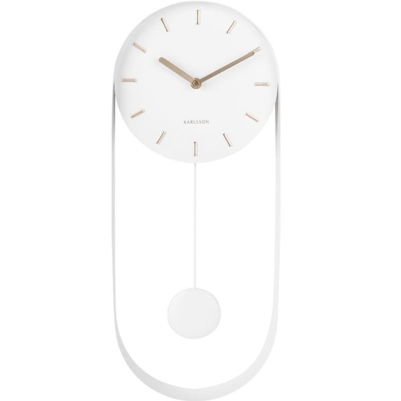 カールソン◇KARLSSON KA5822WH◇デザイン 振り子チャーム掛け時計(白