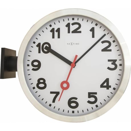 NEXTIME◆NEXT  3217◆「Station Double」ステーションダブル壁掛け時計◆44.5 x 38 x 13cm◆両面時計
