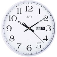 JVD◆HP671.1◆曜日と日付表示、サイレント壁掛け時計◆直径35cm◆チェコ共和国、東欧時計
