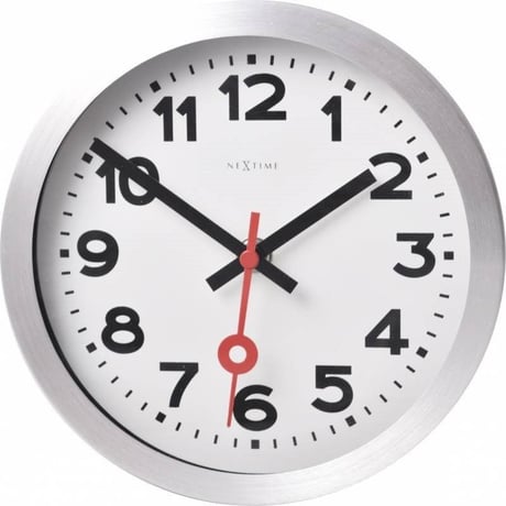 NEXTIME◆NEXT 3998ar◆"STATION"ステーション 壁掛け時計(白)◆19 cm◆サイレントクォーツ