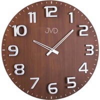 JVD◆HT075.2◆3D数字 壁掛け時計 (ライト茶)◆チェコ共和国、東欧時計