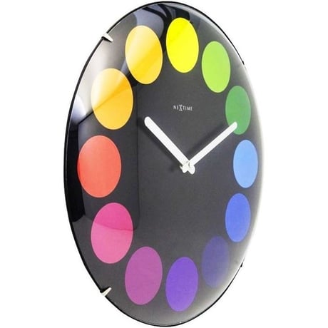 NEXTIME ◆NEXT3167◆ドットドーム時計 掛け時計 (黒)◆Nextime Dots Dome Clock