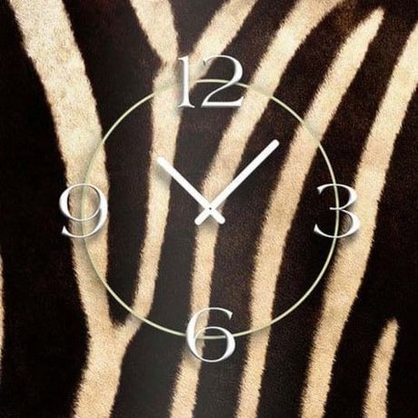 ディクスタイム◆DIXTIME 3D-0294◆ドイツ製 スクエア 掛け時計 (ゼブラ柄)◆Designer Wanduhr