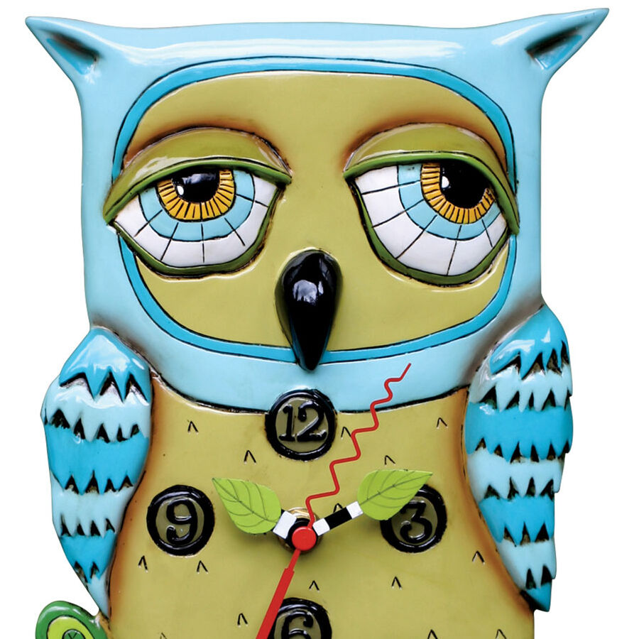 Allen Designs アレンデザイン 掛け時計 青いふくろう 海外購入 Allen Designs アレンデザイン 掛け時計 青いふくろう 海外購入