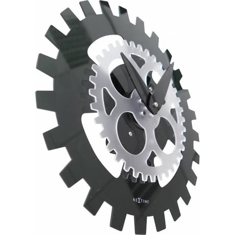 NEXTIME◆NEXT NE-3241ZW◆ムービングギア 壁掛け時(黒)◆MOVING GEARS