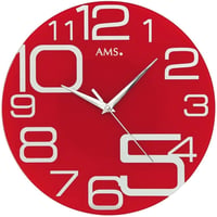 アームス ◆AMS 9462◆10時から5時 掛け時計 (赤)◆クォーツムーブメント
