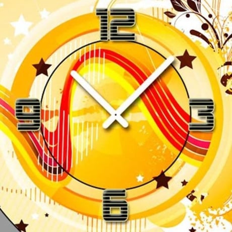 ディクスタイム◆DIXTIME 5074◆ドイツ製 デザイン 掛け時計 (イエロー)◆Designer Wanduhr