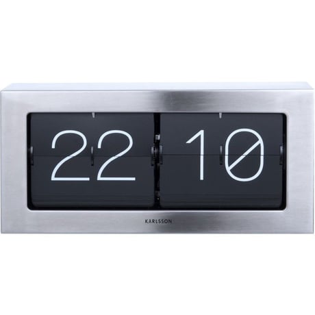 カールソン◆KARLSSON KA5642ST◆フリップ時計 パタパタ時計(スチール)◆Boxed Flip Clock