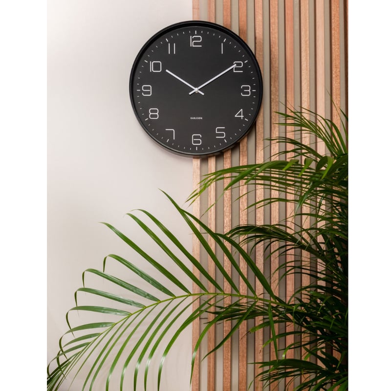カールソン◇KARLSSON KA5751B◇モダン掛け時計(黒)◇ミネラルガラス