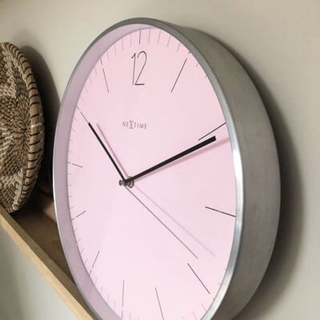 NEXTIME◆NEXT  3254RZ◆エッセンシャルシルバー 掛け時計◆Ø34cm◆ESSENTIAL SILVER