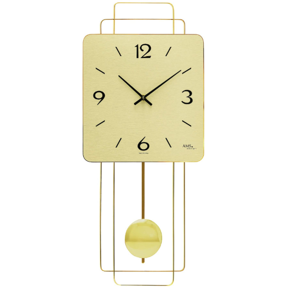 アームス ◇AMS 7501◇真鍮、振り子式壁掛け時計◇クォーツ振り子