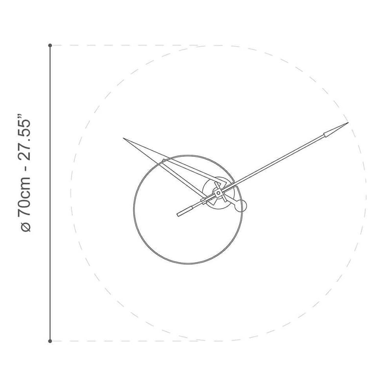 ノモン/NOMON◇Cris Clock◇クルミの矢印と赤い針先タイプ◇掛け時計
