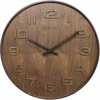 NEXTIME◆NEXT  3096BR◆ウッドウッドミディアム壁掛け時計(木目)◆ø  35cm x 3 cm◆WOOD WOOD MEDIUM