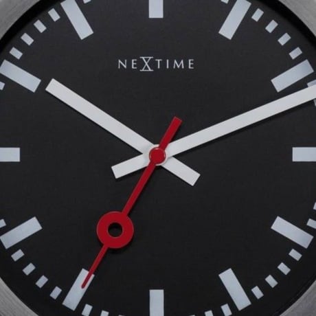 NEXTIME◆NEXT 3998STZW◆"STATION"ステーション 壁掛け時計(黒)◆19 cm◆サイレントクォーツ