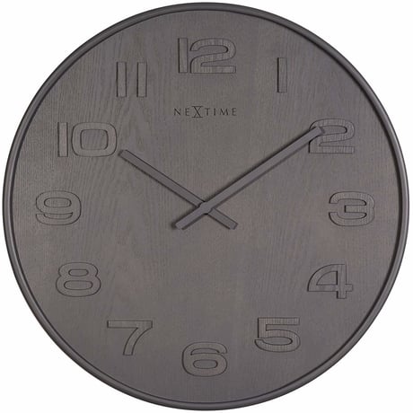 NEXTIME◆NEXT  3096GS◆ウッドウッドミディアム壁掛け時計(グレー)◆ø  35cm x 3 cm◆WOOD WOOD MEDIUM