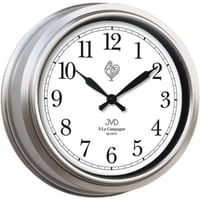JVD◆TS1238.1◆ウォールクロック、壁掛け時計◆シルバー◆チェコ共和国、東欧時計