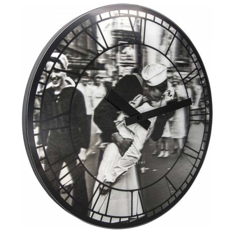 NEXTIME◆NEXT  3214◆ニューヨークでキスミー 掛け時計◆Ø39.0cm◆Kiss Me In New York