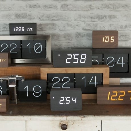 カールソン◆KARLSSON KA5642BK◆フリップ時計 パタパタ時計(竹)◆Boxed Flip Clock