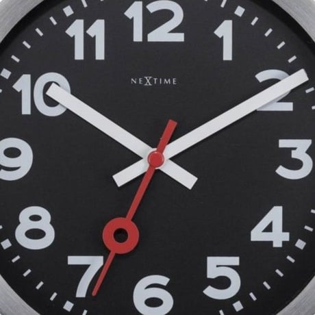 NEXTIME◆NEXT 3999ARZW◆"STATION"ステーション 壁掛け時計(黒)◆35 cm◆サイレントクォーツ
