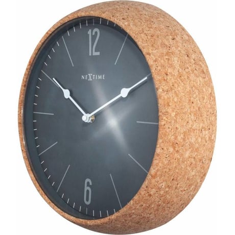 NEXTIME◆NEXT  3509GS◆コルク 壁掛け時計◆ø 30 cm x 8,4 cm◆Cork＆Grey