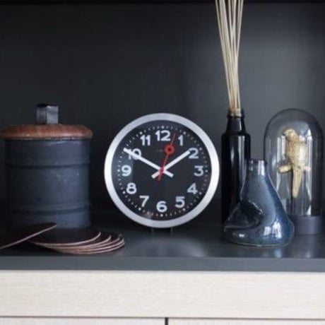 NEXTIME◆NEXT 3998ARZW◆"STATION"ステーション 壁掛け時計(黒)◆19 cm◆サイレントクォーツ